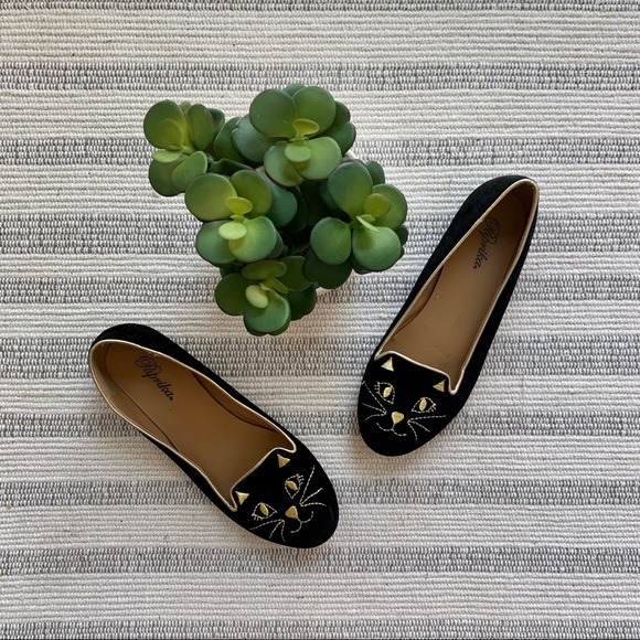 Paprika Shoes - Paprika Black Velvet Cat Flats